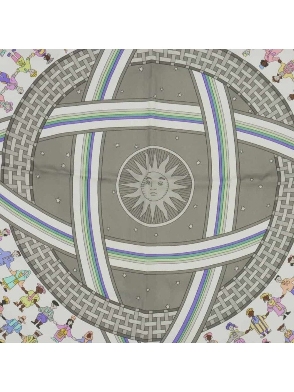 Hermes Scarf Carre 90 Donner la Silk Gray Multicolor - Picture 2 of 7